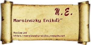 Marsinszky Enikő névjegykártya