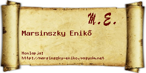 Marsinszky Enikő névjegykártya